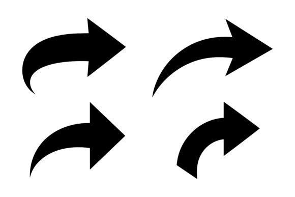 Arc Motion Pointer Symbols Silhouette: Dynamic Design Assets