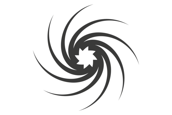 Black Vortex Motion. Ornate Whirl. Geome: A Dynamic Creative Font