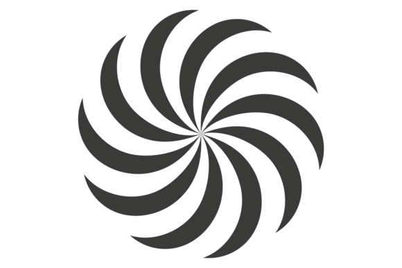 Black Vortex Symbol: Radial Rays Motion in Modern Design