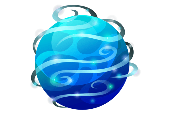 Blue Planet with Winds Motion. Fantastic: A Dynamic Typeface for Modern Creators