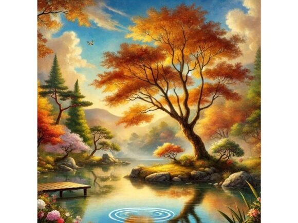 Capturing Autumn's Grace: A Tranquil Design Asset