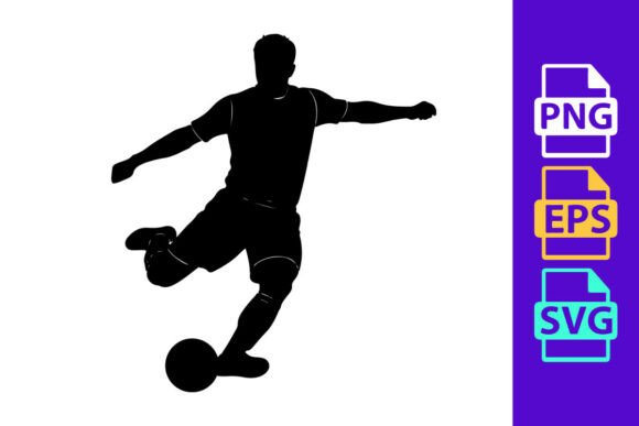 Capturing the Perfect Kick: Soccer Player Kicking a Ball in Motion Clipart