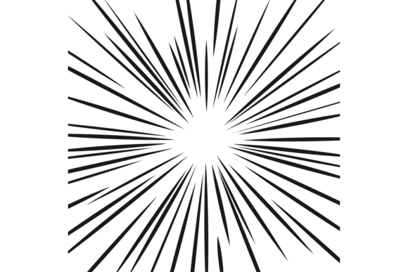 Comic Explosion Lines: Fast Motion Black for Bold Design