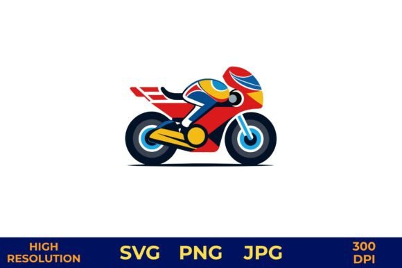 Dynamic Racing Motorcycle Vector for High-Speed Branding