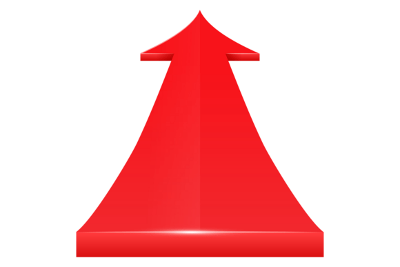 Forward Arrow. Up Motion Red Pointer Ico: Dynamic Design for Modern Brands