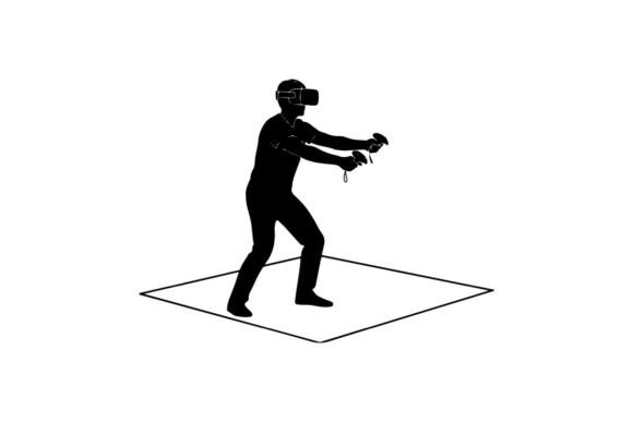 Person Using Vr Headset in Motion: A Dynamic Vector for Modern Design