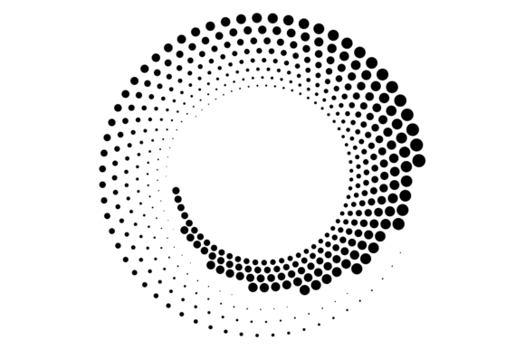 Radial Halftone Effect: Flow Motion Roun Dynamic Design
