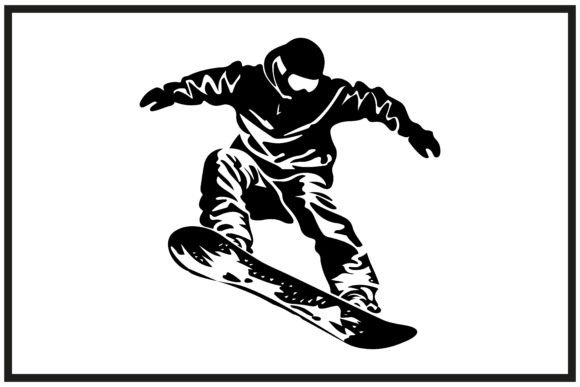 Snowboarder in Motion Silhouette: Dynamic Design for Active Brands