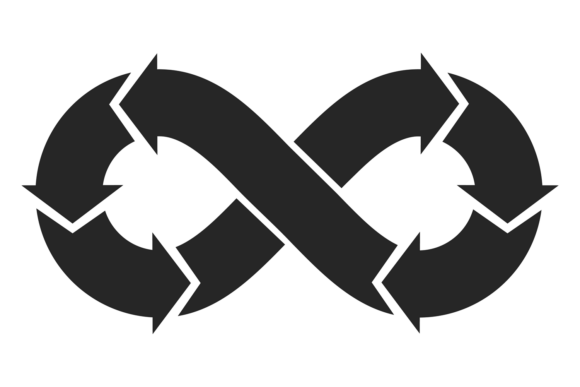 Unlocking the Flow: The Motion Cycle Black Logo. Endless Loop Sy